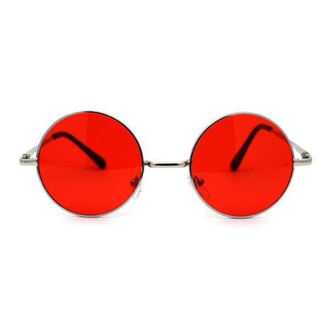 round sunglasses brick color